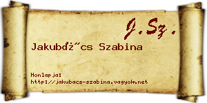 Jakubács Szabina névjegykártya