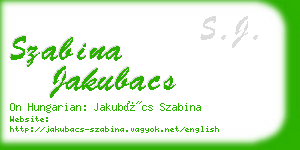 szabina jakubacs business card